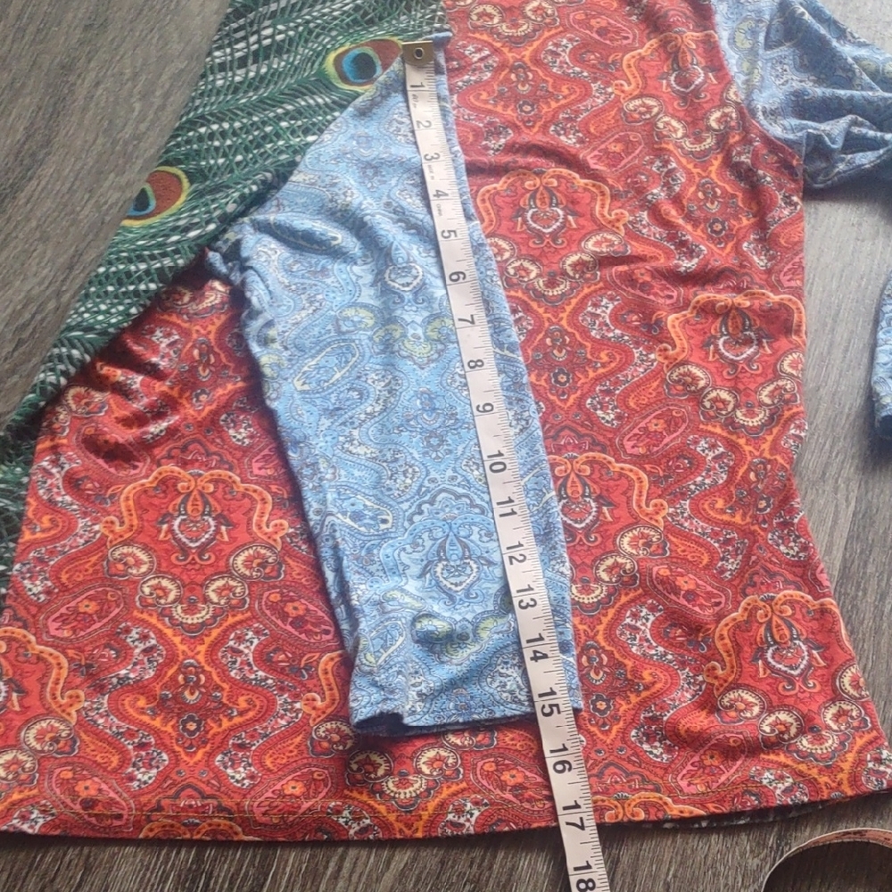 Y2K Peacock Paisley Patchwork Print Top - Picture 7 of 7